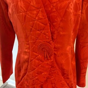 Deep orange 2-piece Silk Suit. Personally designed by Cristabalina.